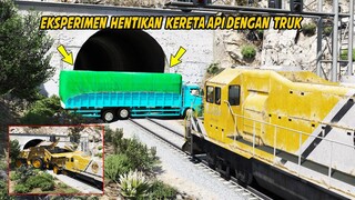 TRUK VS KERETA API, EKSPERIMEN MENGHENTIKAN KERETA DI GTA 5