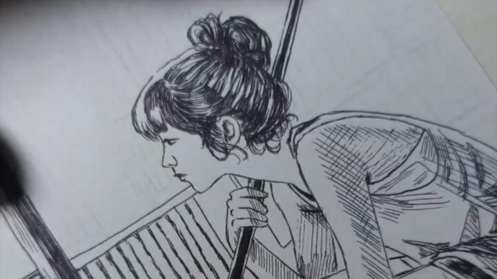 Menatap Luar Jendela: Cerita Sederhana dalam Sketsa Pensil