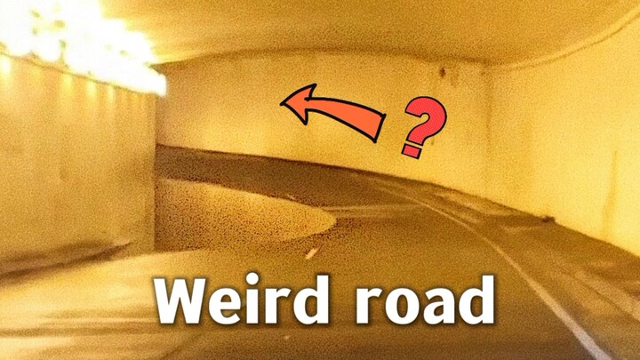 A cliff inside a tunnel? That’s seriously surreal! The inner-lane car slammed on the brakes in shock