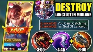 YIN VS FAST HAND LANCELOT | USE WAR AXR TO COUNTER PRO LANCELOT IN MIDLANE | MOBILE LEGENDS