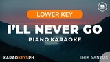 I'll Never Go - Erik Santos (Lower Key - Piano Karaoke)