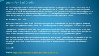 Loans For Bad Credit