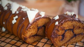 BOLU GULUNG MOCHA ! RESEP DAN CARA MEMBUAT BOLU GULUNG MOCHA | MOCHA ROLL CAKE RECIPE