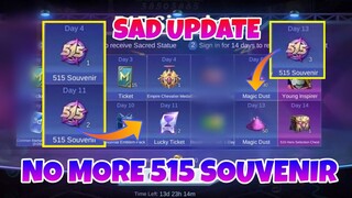 No More 515 Souvenir Items Sad To Day | No More Elimination Effect | SAD UPDATE | MLBB