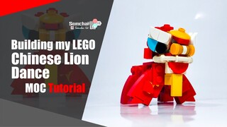 Building My LEGO Chinese Lion Dance MOC Tutorial | Chinese New Year 2023 | Somchai Ud