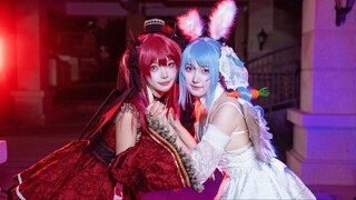 天使兔vs恶魔船～超高颜值船兔的「天天天国地獄国」翻跳！ 【宝钟玛琳/兔田佩克拉cos翻跳】