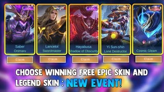 ALL SERVER FREE EPIC SKIN AND LEGENDARY SKIN (CLAIM FREE) | MOBILE LEGENDS 2021
