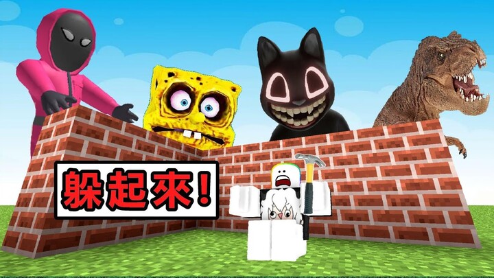 【Roblox】遭到怪物攻擊!!必須造出自己的房子來抵禦襲擊，我建造了一座超堅固的堡壘!!