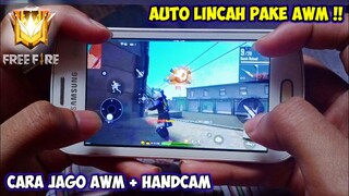 TUTORIAL AWM JARAK DEKAT + HANDCAM📱‼️ AUTO DIKIRA PAKE PC🖥️⁉️ - FREE FIRE BATTLEGROUND🇮🇩