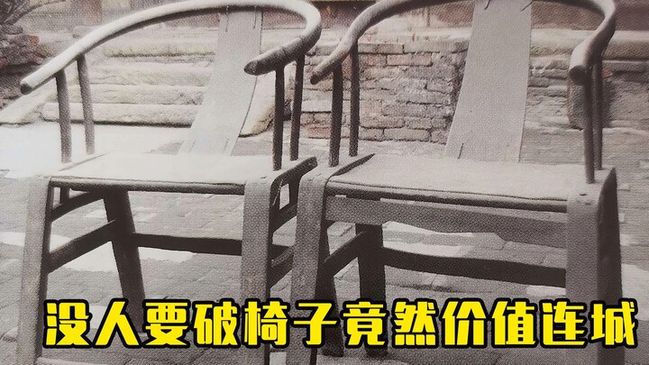 An old man found an antique chair and repainted it