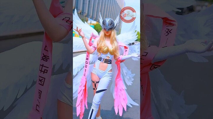Angewomon So Cute 🪽 Digimon Adventure Cosplay #shorts