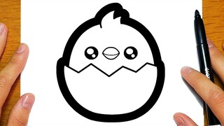 BELAJAR MELUKIS ANAK AYAM COMEL | Lukisan yang mudah