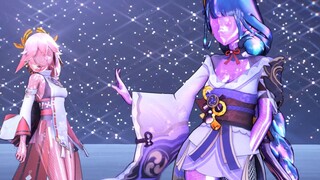 Genshin Impact Narukami Krim Cokelat Tanpa Wajah MMD