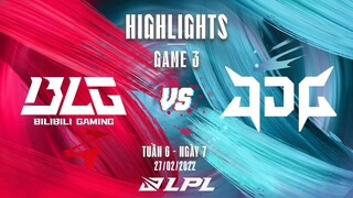 BLG vs JDG | Highlights - Game 3 | Tuần 6 Ngày 7 | LPL Mùa Xuân 2022