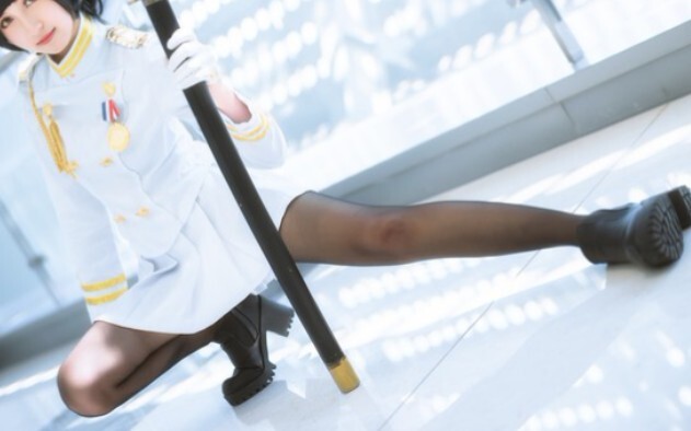 [cos collection] Young lady cosplay Azur Lane JK uniform Atago dog, this is really full of big dog's