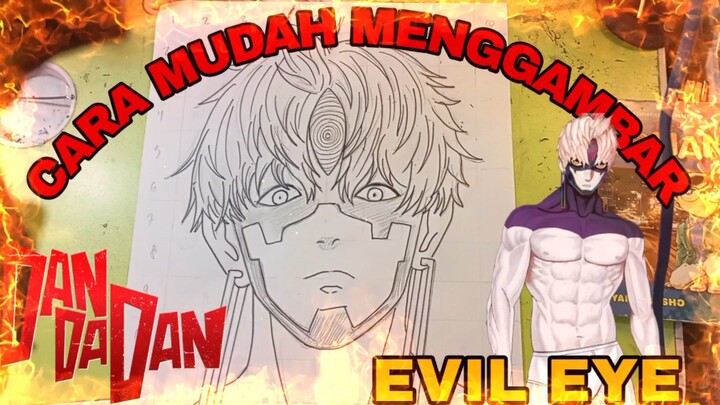 cara mudah menggambar anime DANDADAN, EVIL EYES, JIJI