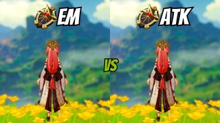 EM VS ATK Which Is Best Sands For Yae Miko {Genshin Impact}