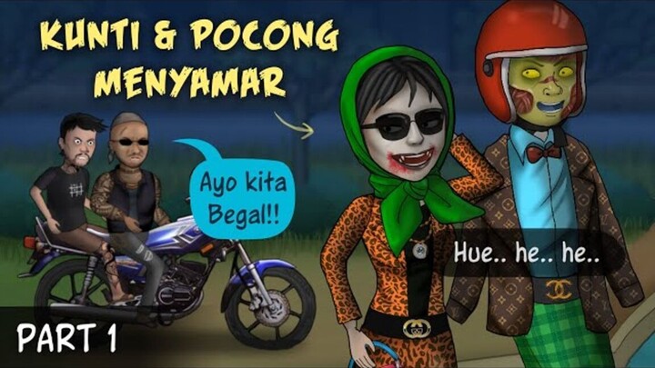 Hantu kena Begal 1 - Rencana Pembalasan Kunti & Pocong #HORORKOMEDI  Kartun Hant