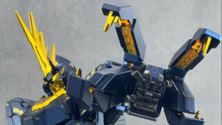 งานพ่นสี Bandai PG Banshee สีดำลายยูนิคอร์น