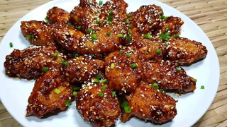 ปีกไก่ทอดซอสเกาหลี ปีกไก่ทอดกรอบๆ Fried chicken wing korea sauce