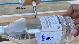 如何把一个玻璃瓶安全快速地改造成玻璃杯... 再打磨一下杯口就完美了