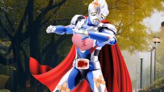 泽塔奥特曼被怪兽打伤了！