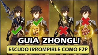 GUIA ZHONGLI - BUILD ZHONGLI ACTUALIZADA ARMAS , ARTEFACTOS, EQUIPOS , ZHONGLI F2P ¿ ATQ O VIDA ?