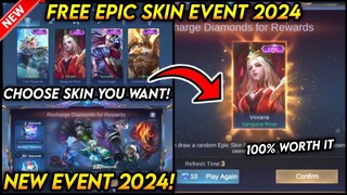 NEW!! FREE EPIC SKIN EVENT 2024 (CHOOSE ANY SKIN YOU WANT) - MLBB