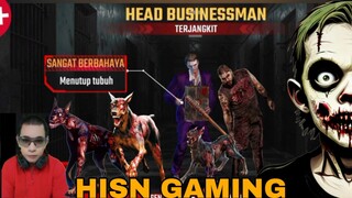 game zombie fire 3D,  pasukan zombie head businessman di kawan anjing anjing zombie