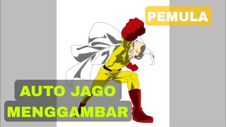 Cara Menggambar Untuk Pemula di Hp Android (Saitama)