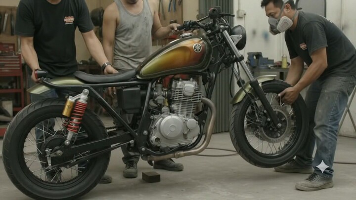 Custom motorcycle in Indonesia