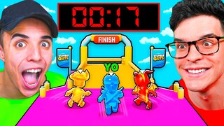YOUTUBERS vs RECORDS en los MAPAS de STUMBLE GUYS!