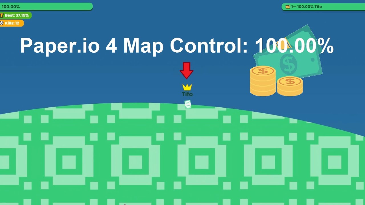 Paper.io 2 World Map Control: 100.00% New 