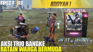 AKSI TRIO BANGKE NGERUSUHIN WARGA BERMUDA DI AWAL SEASON! SATU SQUAD AUTO RATA - FREE FIRE