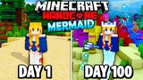 I Survived 100 Days as a MERMAID in Hardcore Minecraft.. Here's What Happened..