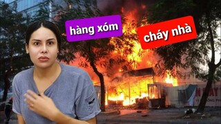 DIVA Cát Thy hoảng hốt vì nhà hàng xóm cháy lớn bên cạnh tiệm Bánh tráng trộn