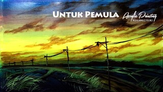 Melukis Sunset Untuk Pemula   Acrylic Painting