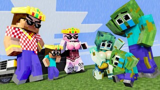 Monster School : RICH Family Zombie 2 - Sad Story - Minecraft Animation