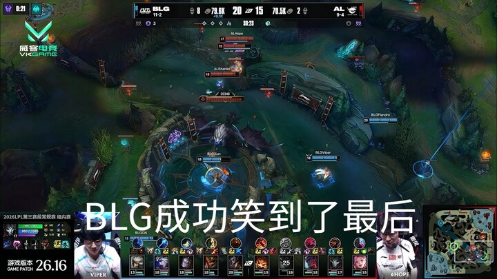 【VKGAME】LOL 恭喜BLG成功笑到了最后 以12场的胜利稳稳坐在头把交椅
