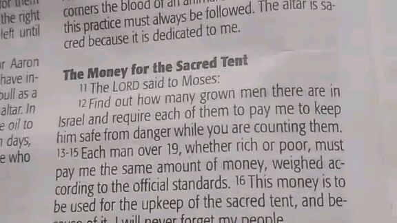 Daily Verse.        Exodus 30:11-16