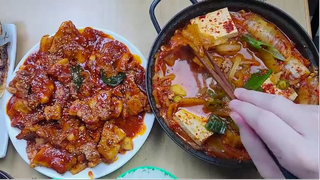 mukbang cá thu nướng,Cá ngừ hầm kim chi #amthuc #monngon