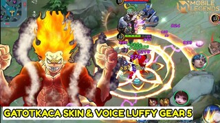 Efeknya Parah Banget❗Semua Hero Didekatnya Auto Kebakar ‼️Gatotkaca X Luffy Gear 5 MLBB