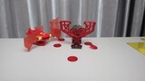 Try the blasting shield that fires round coins. The minifigures will bounce off when hit, and there 