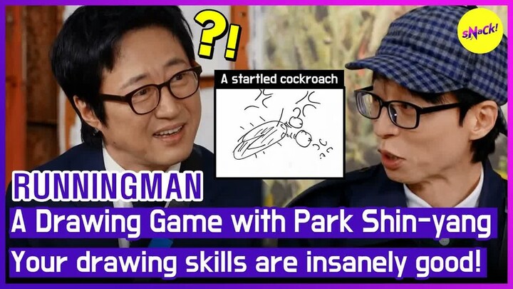 RUNNINGMAN Game Menggambar bersama Park Shin yang Keterampilan menggambarmu sangat bagus