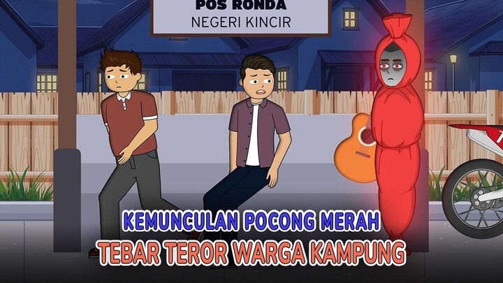 Kemunculan Pocong Merah Tebar Teror Kampung Bikin Warga Panik  Drama Animasi