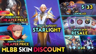 SOUL V & JJK SKIN DISCOUNT | RESALE LIMITED SKIN | JULY & AUGUST STARLIGHT - MLBB #whatsnext