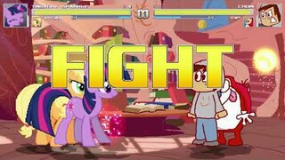 AN Mugen Request #1789: Twilight Sparkle & Applejack VS Crow & Stimpy