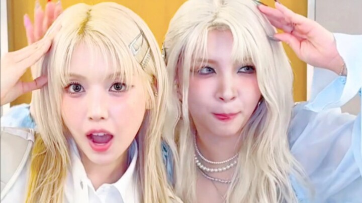 jiwoo和KARD的jiwoo前辈cha了！前辈偷偷摸狗头哈哈～when I tell my JJYUz NMIXX jiwoo 金智羽