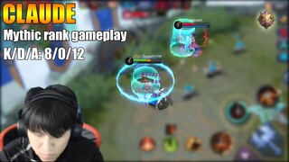 Claude Perfect Solo Rank Gameplay| Mythic rank gameplay [K2 Zoro]