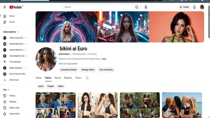 Lesbian Kissing - Lesbian YouTube channel Bikini ai euro - Lesbian babes